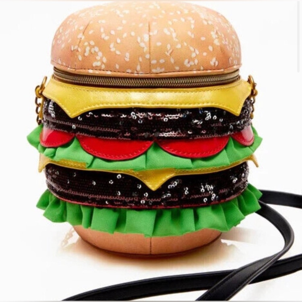 Betsy Johnson Kitsch Nice Buns Hamburger Crossbody Bag New - Picture 2 of 7